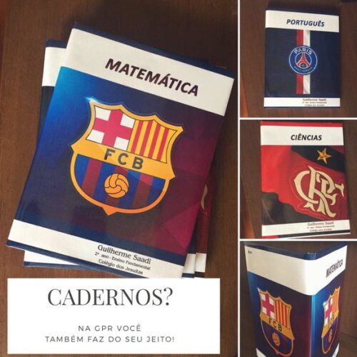 Caderno Escolar Futebol - Kit 8 Unidades
