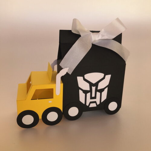 Caixa Centro de Mesa Caminhão Transformers - Kit 12 Unidades