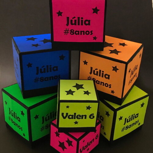 Caixa Neon Party 7x7 - Kit 60 Unidades