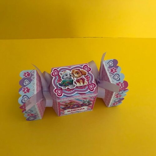 Caixa Personalizada Festa Patrulha Canina Rosa - Kit 12u