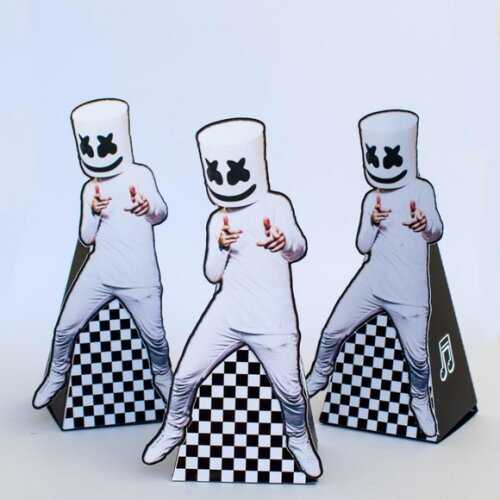 Caixa Pirâmide Dj Marshmello - Kit 20 Unidades
