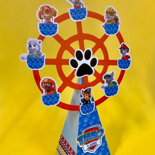 Caixa Roda Gigante Festa Patrulha Canina - Kit 12u