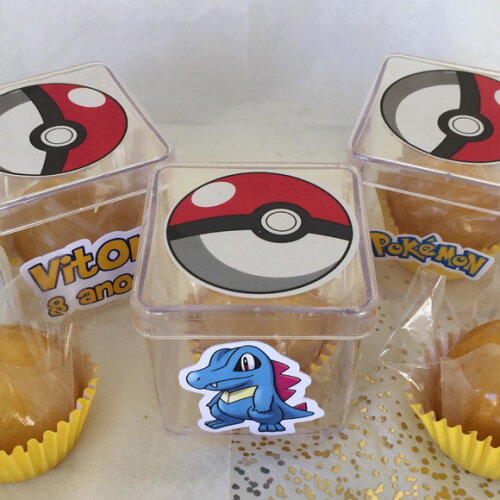 Caixinha de Acrílico Pokemon - Kit 20 Unidades