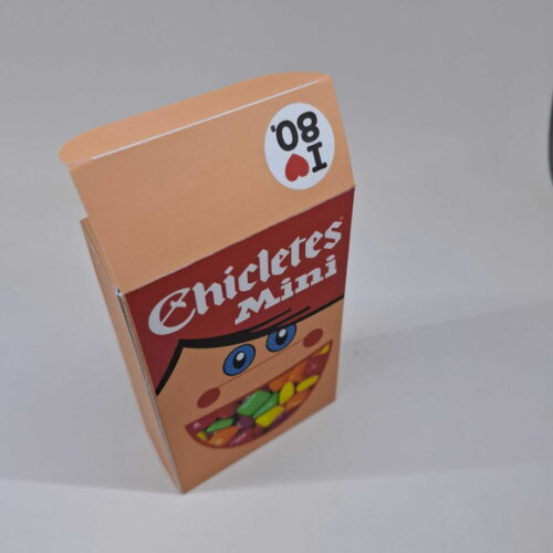 Caixinha Mini Chicletes Festa Retrô Anos 80 - Kit 10u