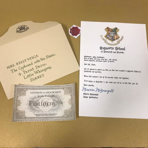 Carta Harry Potter Admissão