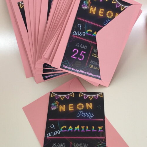 Convite Festa Neon