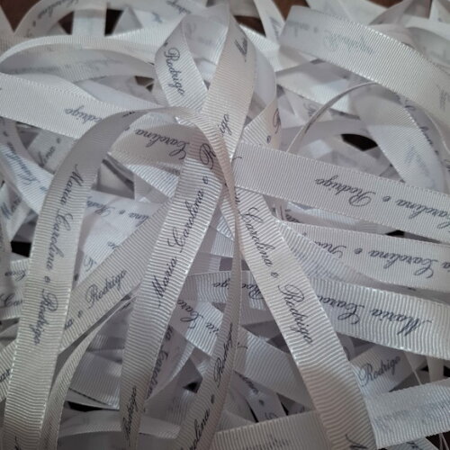 Fita Gorgurão 22mm Personalizada Casamento - 10 Metros