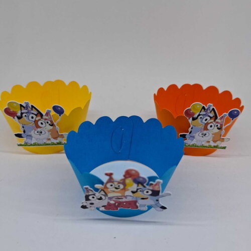 Forminha Cupcake Festa Bluey e Bingo - Kit 40u