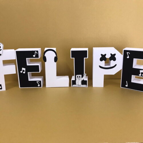 Letras 3d Dj Marshmello 15cm
