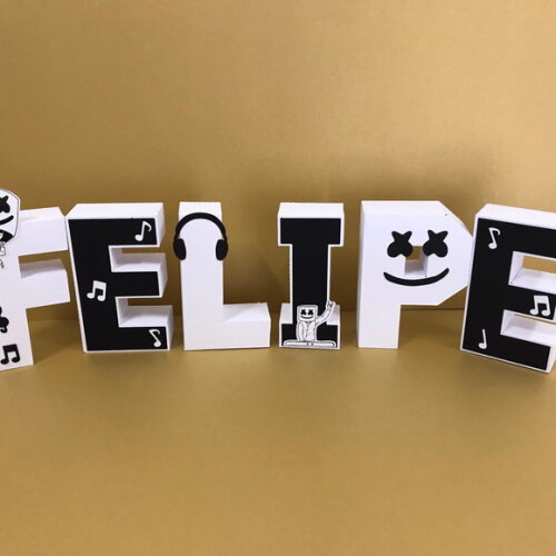 Letras 3d Dj Marshmello 15cm