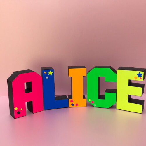 Letras 3d Festa Neon - 15cm