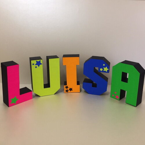 Letras 3d Festa Neon - 15cm