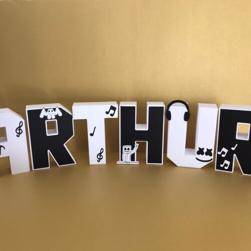 Letras 3d Dj Marshmello 15cm