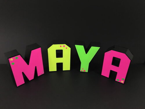 Letras 3d Festa Neon - 15cm