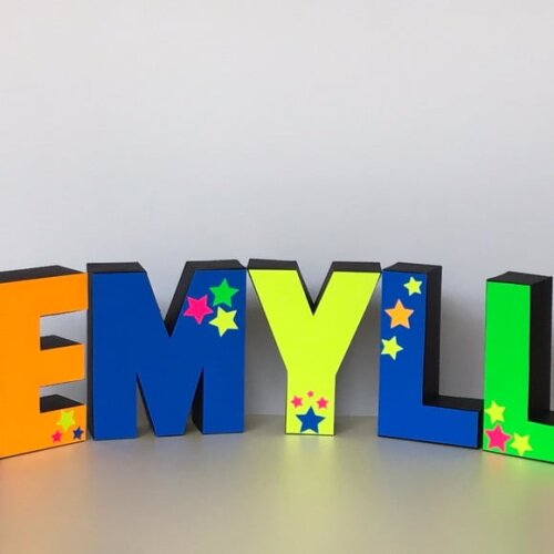 Letras 3d Festa Neon - 15cm