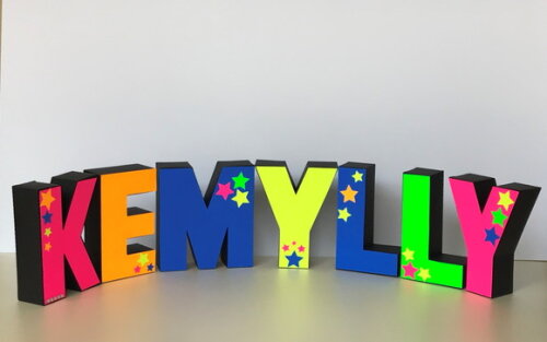 Letras 3d Festa Neon 15cm