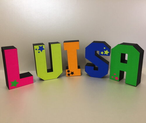 Letras 3d Festa Neon 15cm