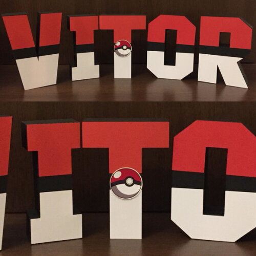 Letras 3d Pokemon - 15cm
