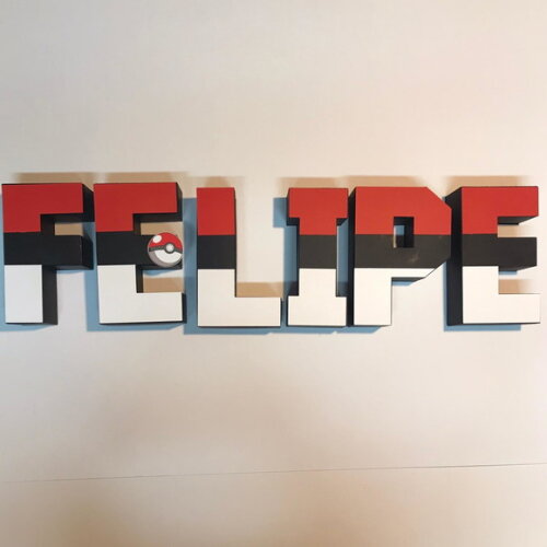 Letras 3d Pokemon - 15cm