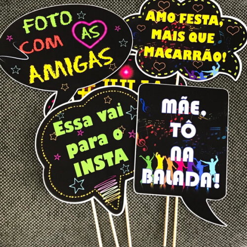 Plaquinhas Divertidas para Fotos - Kit 5 Unidades