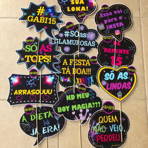 Plaquinhas Divertidas para Fotos - Kit 5 Unidades