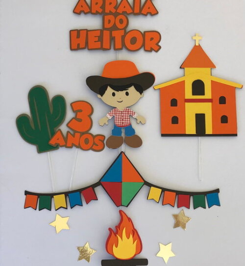 Topo de bolo Festa Junina