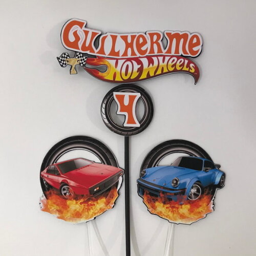 Topo de Bolo Hotwheels