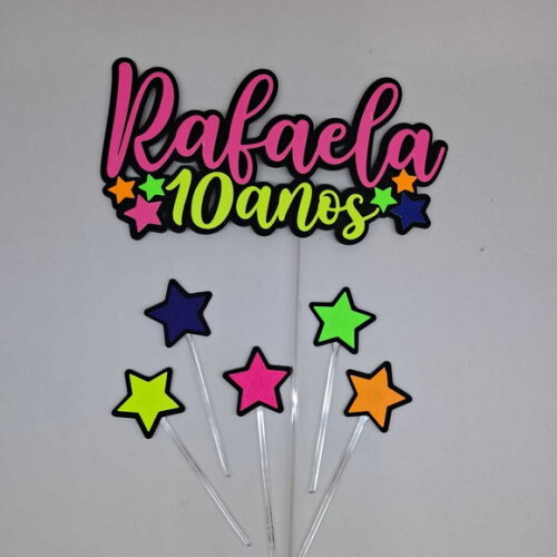 Topo de Bolo Neon