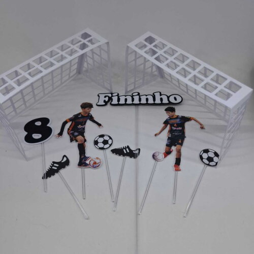 Topo de Bolo Trave Futebol com Foto
