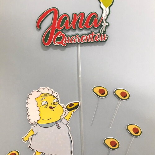 Topo de Bolo Vovó Juju - Irmão do Jorel