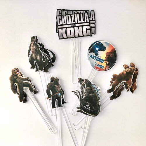 Topper para Docinhos Festa Godzilla Vs Kong
