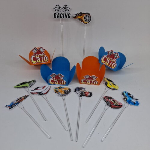 Topper e Forminha Hotwheels - 50 Pares