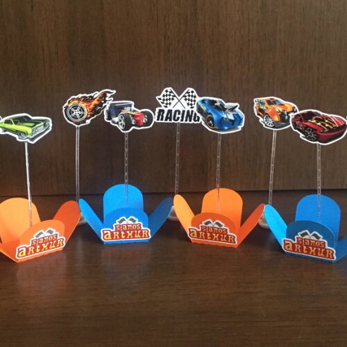 Topper e Forminha Hotwheels - 50 Pares