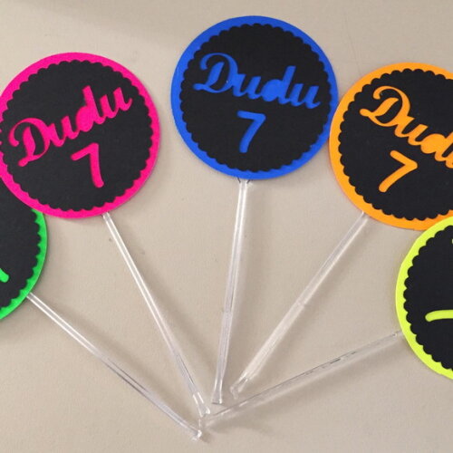 Topper Festa Neon para Docinhos