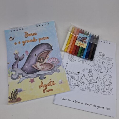 Bloco para Colorir Jonas e o Grande Peixe