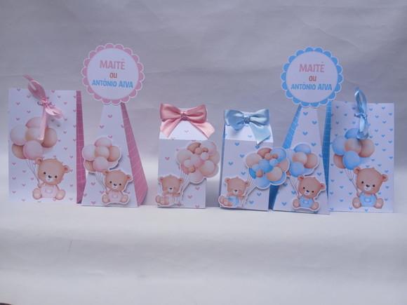 30 Kit Papelaria - 10caixa Milk /piramide/ Sacolinha Pp