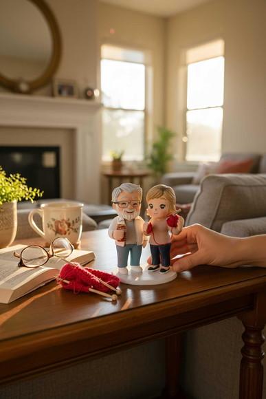 Escultura Miniatura Avós Personalizada Terceira Idade Bodas