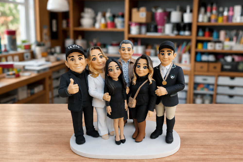 Escultura Família Personalizado Impressão 3D feita a partir fot