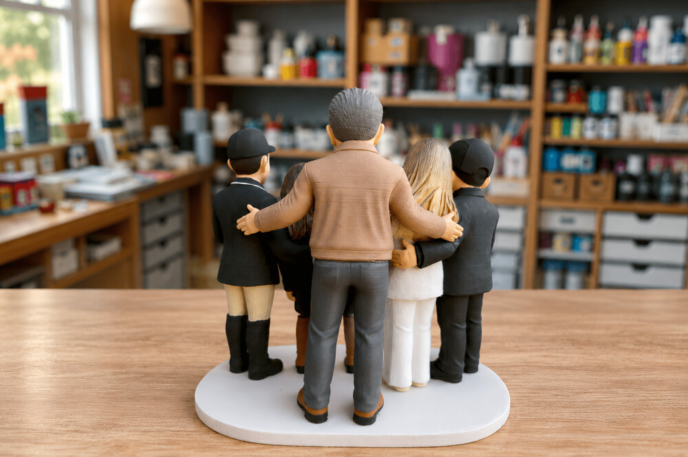 Escultura Família Personalizado Impressão 3D feita a partir fot