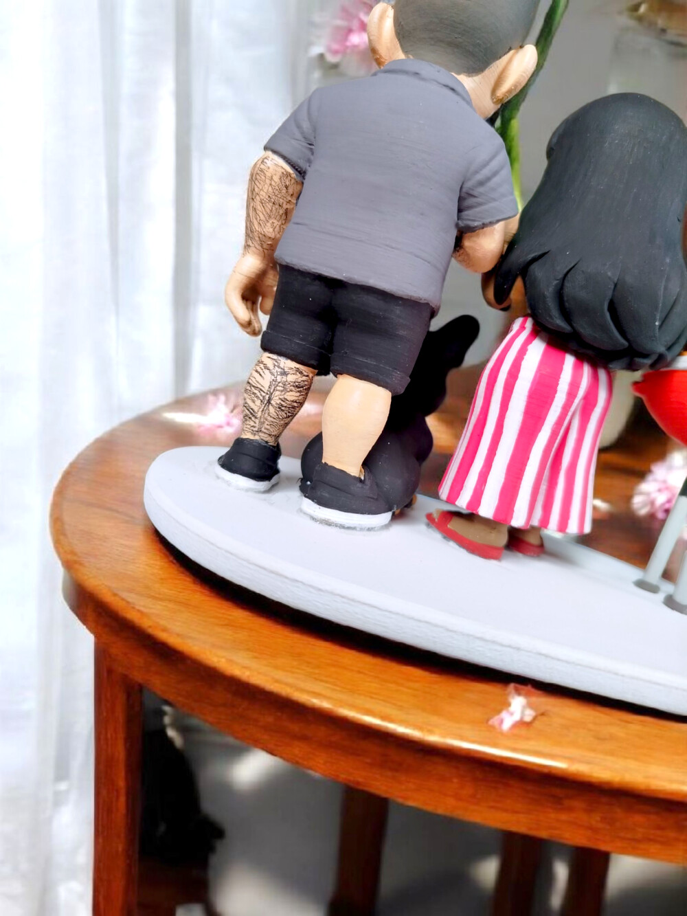 Topo de Bolo Personalizado Casal Churrasco Heineken Bulldog