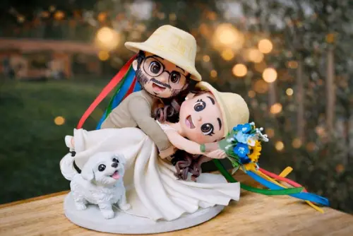 Topo de Bolo Personalizado Noivinhos Nordestino Dançando