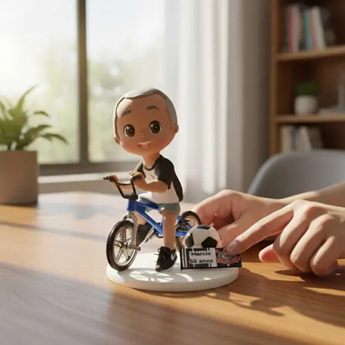 Escultura Miniatura Personalizada Presentear Bicicleta Time