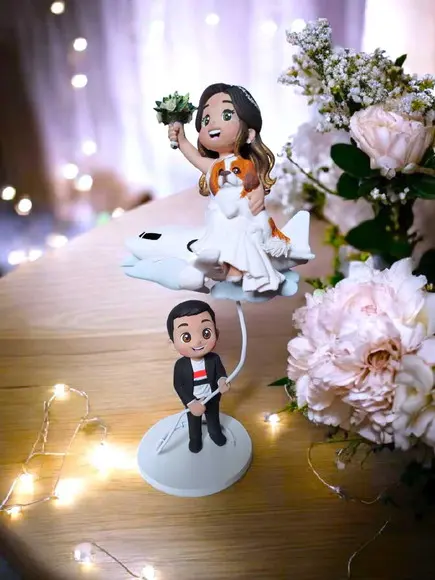 Topo de Bolo Casamento Noivinhos Personalizados