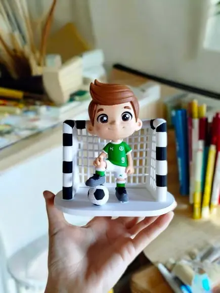 Topo de Bolo Infantil Jogador Futebol Personalizado Biscuit