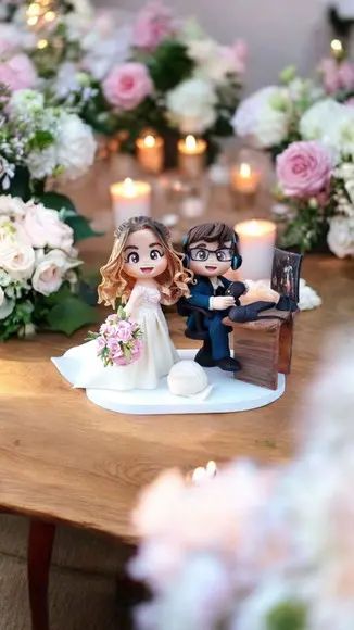 Topo de Bolo Casamento Noivinhos Computador Engenharia