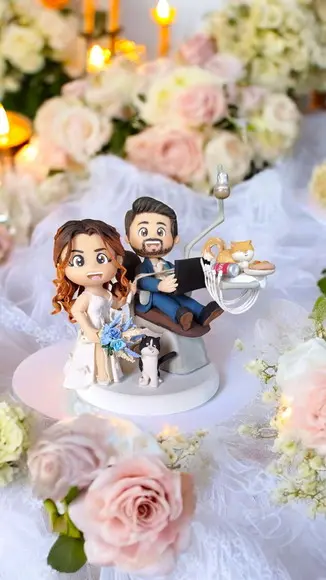 Topo de Bolo Casamento Dentista