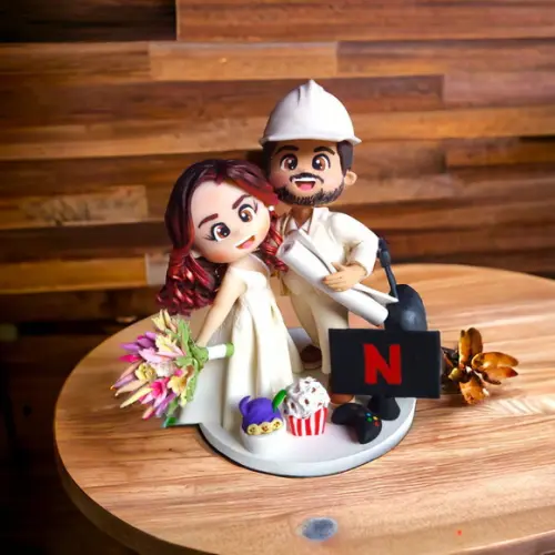 Topo de Bolo Casamento Noivo Engenheiro Arquiteto Biscuit