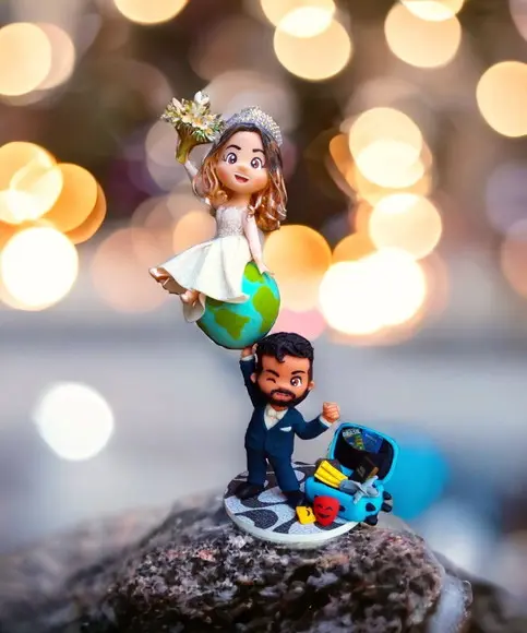Topo de Bolo Casamento Noivo Levantando a Noiva Ipanema