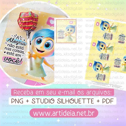 Arquivo Digital - Cartão Pirulito Divertidamente (Alegria)