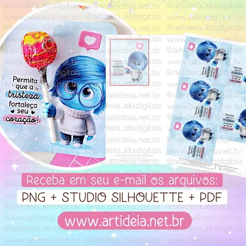 Arquivo Digital - Cartão Pirulito Divertidamente (Tristeza)